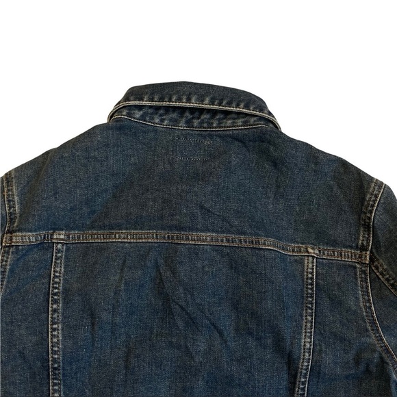 Hudson Size Medium Garrison Cropped Blue Jean Denim Distressed Ripped Jacket - Picture 12 of 13